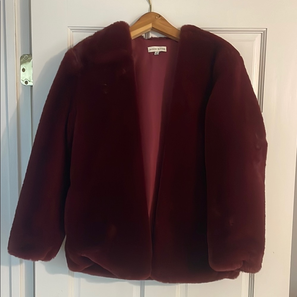 Moon River Burgundy Teddy Jacket